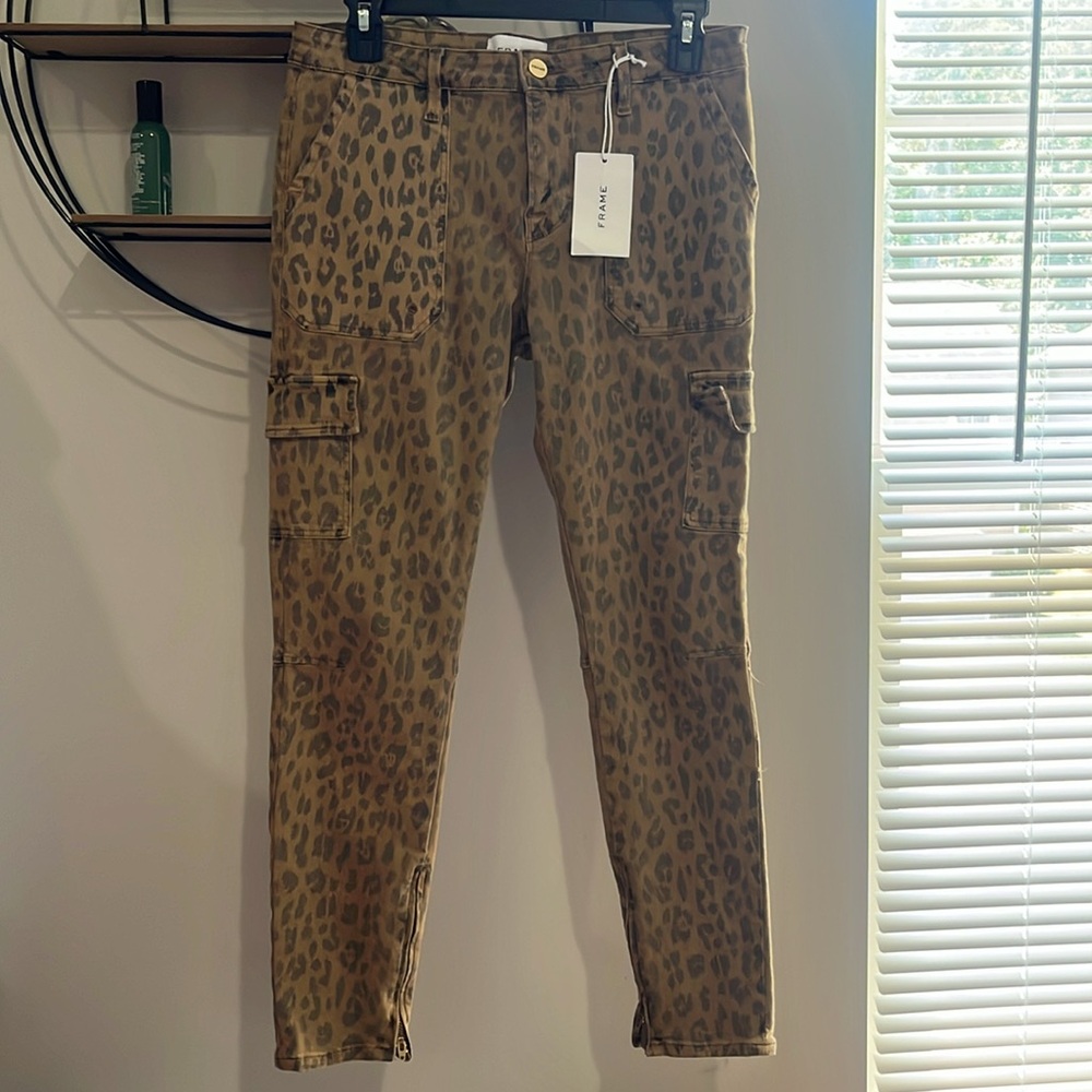 Frame spotted print denim jeans. Sz 29. NWT.